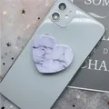 Lavender marble heart shaped folding phone grip pop socket attachment in variant color 10 - 10 Heart Marble Series-Purple