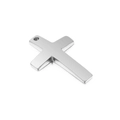 Colgante de cruz minimalista en metal plateado con superficie pulida y anillo superior - Estilo A Color Acero (KLJ509-Z)