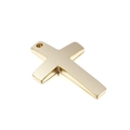 Colgante de cruz dorada minimalista en acero pulido para creación de joyas DIY - Estilo A Dorado (KLJ455-Z)
