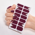 Dark purple nail stickers with white and gold glitter V-pattern, style AF-001 - AF-001 (Dark Purple/Gold V-shape)