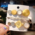 Lot de 3 barrettes à cheveux avec étoiles dorées, perles et détails en acétate - 3#-Ensemble Perle Blanc Or