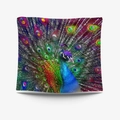 Bohemian style square pillowcase featuring a colorful vibrant peacock feather pattern - 73X95CM / Colorful Peacock - Brushed Fabric (GT200158)