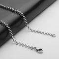 3mm stainless steel round pearl link chain necklace with lobster clasp 50cm long - Pearl-Style Chain (Artificial Pearl) (3mm) / 50cm