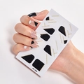 Minimalist AF-034 nail stickers with geometric patterns in black, white, and gold - AF-034 (Black White Gold/Minimalist Geometric)