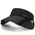 Black open-top sun visor with breathable mesh and side shield for outdoor sports - Black