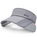Gray sport open top sun visor hat featuring quick-dry mesh and side sport lettering - Gray