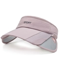 Women's pink open top sun hat with adjustable retractable brim and Sport logo mesh - Pink
