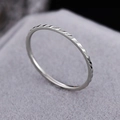 Minimalist silver titanium steel ring featuring fine diamond-cut patterns and textures - US 5 / Silver Diagonal Stripes