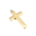 Pendentif croix en acier inoxydable doré poli pour hommes au design religieux minimaliste - Doré