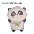 Bamboo fiber panda shaped divided kids plate in beige and grey color with bamboo print - 044 Panda Plate