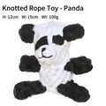 Panda shaped cotton rope dog toy with dimensions 12x15cm for chewing and training - Knot Animal Series Little Panda
