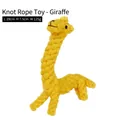 Giraffe-shaped cotton rope pet chew toy for dogs, size 29cm x 7.5cm, weight 125g - Knot Animal Series Yellow Giraffe