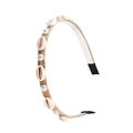 Bohemian headband with shells, pearls and brown woven rope for a vacation style look - Style W (Hemp Rope Woven Shell Pearl)