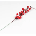 Artificial red berry stems for Christmas tree DIY decor and floral arrangements - 17 Berries Red Bean Branch