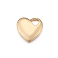Colgante de corazón en acero inoxidable dorado pulido con detalle de recorte pequeño - 18mm / Dorado