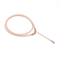 Rose gold woven mesh tube necklace with lobster clasp and adjustable extension chain - Necklace / Rose Gold