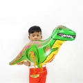 Standing green T-Rex dinosaur foil balloon for kids birthday party decoration - Walking Green Dinosaur