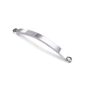 Polished silver stainless steel curved connector bar for DIY bracelet and necklace making - Steel