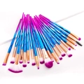 20-teiliges Einhorn Diamant Make-up Pinsel Set mit lila blauem Farbverlauf und weichen Borsten - Lila Farbverlauf Diamant