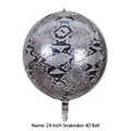 24 inch 4D folieballon met slangenprint voor decoratie van verjaardagsfeestjes - Slangenhuid Ronde Ballon