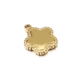 Colgante de flor en acero de titanio dorado con borde de cuentas sobre fondo blanco - Dorado (Pequeño)