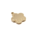 Colgante de flor en acero de titanio dorado con borde de cuentas para joyería DIY - Dorado (Grande)
