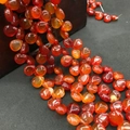 Red agate water drop beads for jewelry making with translucent natural crystal texture - 10mmx12mm / Pure Red Agate