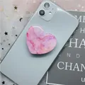 Supporto per telefono a cuore con motivo marmorizzato rosa e viola, Colore 02 - 02 Serie Marmo Cuore-Rosa Viola