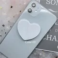 Supporto per telefono a forma di cuore pieghevole con motivo marmo bianco, n. 03 - 03 Serie Marmo Cuore-Bianco