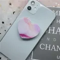 Pink purple marble texture heart-shaped expanding phone grip stand No. 13 design - 13 Heart Marble Series-Watercolor