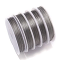 Set of five silver stainless steel bead wires for DIY jewelry making and crafting projects - 0.7mm (15m/Roll) / Steel