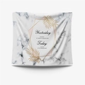 Modern marble tapestry with gold palm leaves and inspirational quotes on white background - Gt110112