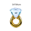 54x84cm diamond ring foil balloon with white diamond top and golden band for wedding - Large Diamond Ring (54x84cm)