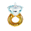43-inch inflatable diamond ring balloon with golden band and blue facets for wedding decor - Mini Blue Diamond Ring (43x26cm)