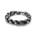 Bracciale a catena biker vintage in acciaio inossidabile con incisioni a croce - Stile con Croce Incisa (KB115376-BD)