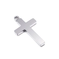 Pendentif croix en acier inoxydable argenté poli avec un design minimaliste sur fond blanc - Couleur Acier