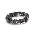 Bracciale da uomo in acciaio inossidabile 316L stile punk con maglie a croce - Texture a Croce a X (21.5cm)