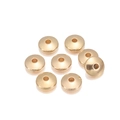 Nahaufnahme von 8 goldenen CCB-Abstandshalterperlen mit Metallglanz und Loch für DIY-Schmuck - 10mm/100Stk / KC Gold