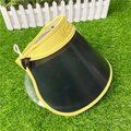 Yellow sun hat with black translucent wide brim and M Sport embroidery on lawn - M (56-58cm) / Yellow