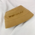 Tan khaki bucket hat with 'SENWAI' alphabet embroidery minimalist fashion design - One Size / Khaki