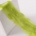 Green heart-shaped fringe string curtain displayed on a geometric prop for door decor - 1m Width * 2m Height / Army Green