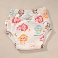Pañal de aprendizaje para bebés con estampado de monos y cintura elástica ajustable - Mono