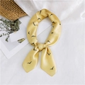 Elegant yellow silk scarf with black bird print for women fashion accessories - Yellow Bird