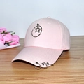 Pink baseball cap featuring silver brim rings and star pendant on a wood table - Adult Adjustable 55-59cm / Pentagram (Pink)