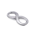Conector infinito minimalista de acero inoxidable pulido para pulseras artesanales - Grande / Color Acero