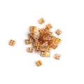 Amber TILA square glass bead with white brushstroke pattern for DIY jewelry making - BKH-5 (Amber White Texture)