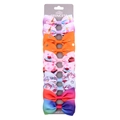 Set mit 6 Regenbogen-Einhorn-Haarschleifen für Kinder auf einer grauen Karte - Einhorn Cupcake Regenbogen Mix Stil