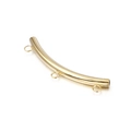 Golden curved stainless steel tube bead with three loops for DIY jewelry making - Gold Curved Tube With 3 Rings Style(KLJ249-Z)