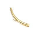 Golden stainless steel curved tube connector with open jump ring for DIY jewelry - Gold Curved Tube With Single Ring Style(KLJ239-Z)