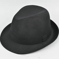 Chapeau Fedora classique noir pour homme avec ruban décoratif et texture de tissu fin - 57cm / Noir (Style BVS)